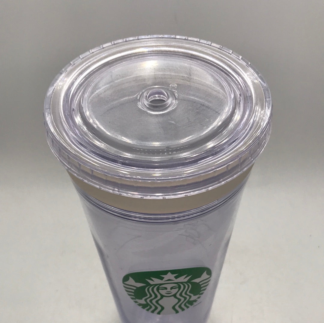 Starbucks 2011 Double Wall Clear Tumbler 24oz  No Straw