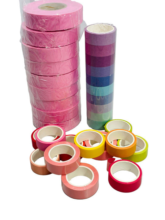 Crafting tape LOT 30 Multiple Colors Includes Washi Tape and Pink Vinyl Tape
