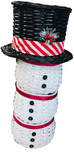 3 PC Snowman Basket Set with Wicker Top Hat Basket