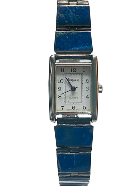 Sterling Silver 950 VINTAGE Watch Band with Lapis Lazuli