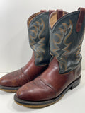 Double H AG7 ICE Roper Cowboy Boot Steel Toe Green/Brown Mens 9.5 SHOWS WEAR