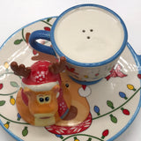 Temp-tations 3 Pcs. Reindeer Plate, Salt & Pepper Shakers Set SO  CUTE!