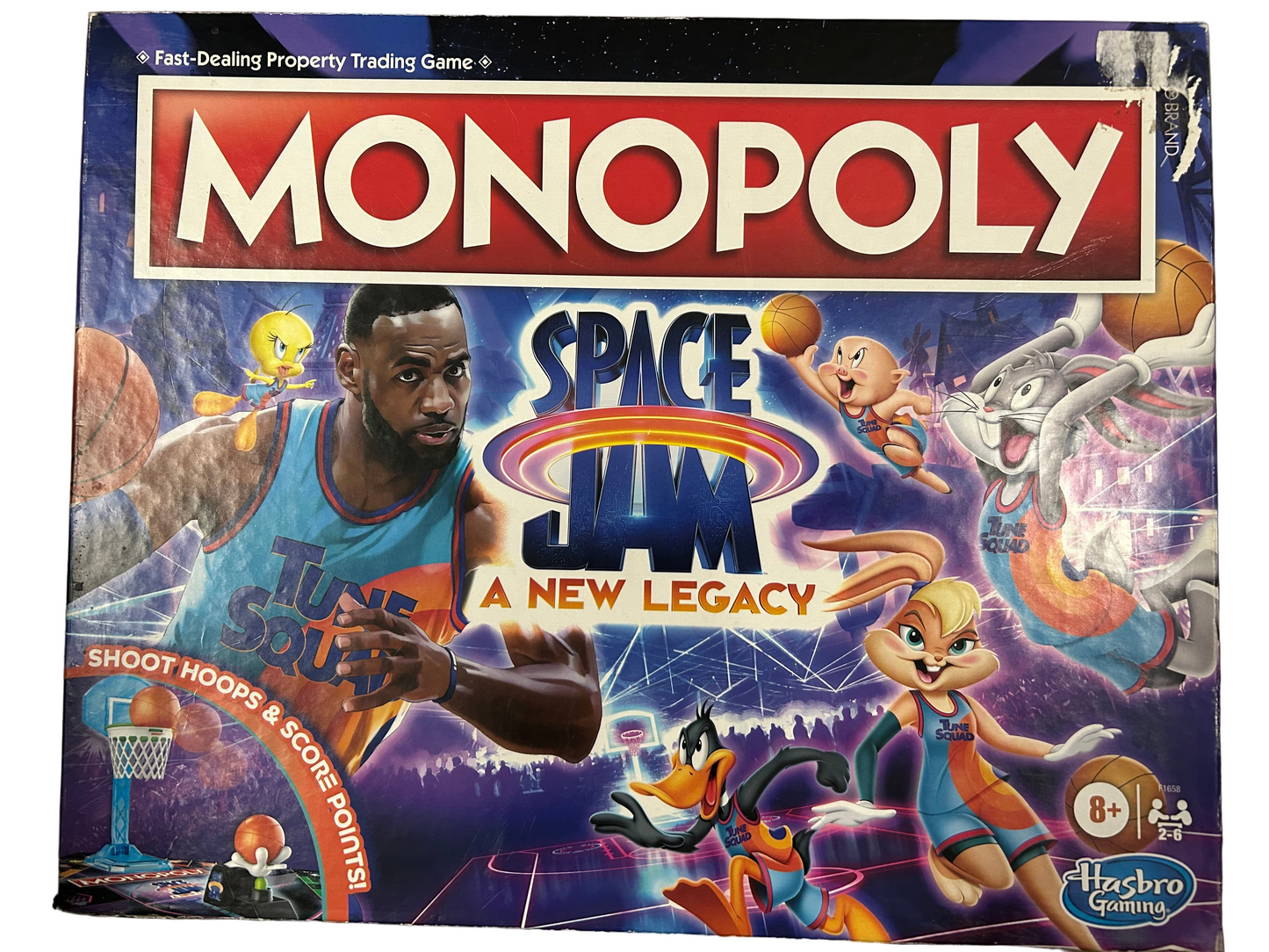 INCOMPLETE Monopoly: Space Jam: A New Legacy Edition Family Board Game, Lebron James Space Jam 2