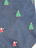 Vintage Neck Tie Robert Talbott for Ed Mitchell Navy Blue Christmas Images