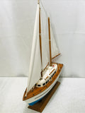 Wooden Sailboat / Yacht Table Top Decor 16" x 21"