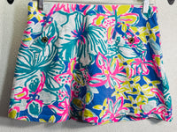 Lilly Pulitzer Skort Blue & Pink Florals Ladies Small