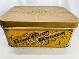 VINTAGE Tin Box FANCY CAKES and BREADS Large Tin Brown Typical Age Rusting