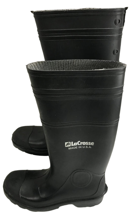 LaCrosse Black Rubber Boots Mens 8