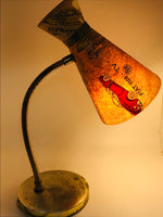 TESTED Vintage 1950's Gooseneck Desk Lamp VERY FRAGILE FIBERGLASS SHADE with European Cars