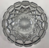 Vintage Heavy Glass Bowl Candy Dish Raised Prism Design Starburst Bottom 7"