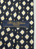 Vintage Mens Neck Tie Brooks Brothers Black with White Flowers 100% Silk