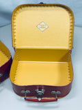 Vintage Petit Jour 2 Pc Red Doll Luggage Set Lunchbox Cardboard