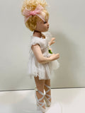 Porcelain Ballerina with Aposable Limbs/Head 8" White Dress