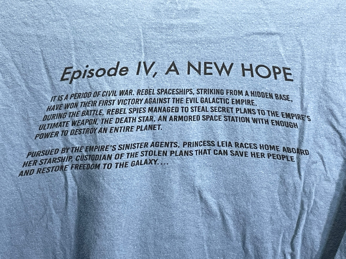 Star Wars Episode IV A New Hope Graphic Tee Shirt Blue/Gray Unisex 2X
