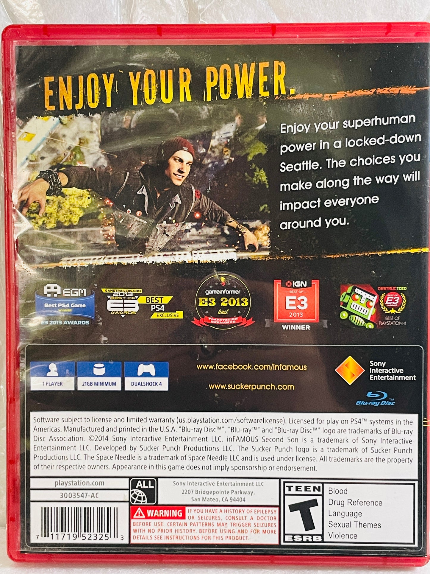 PS4 Game inFamous Second Son