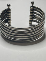 Silver Tone Multi Bangle Cluster Cuff Bracelet