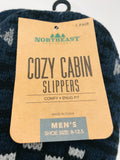 NEW! Northeast Outfitters Cozy Cabin Slipper Socks Blue & Black MENS 8-12.5