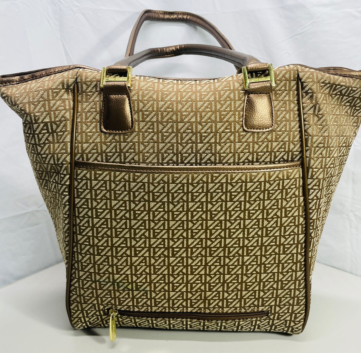 Anne Klein Luggage Signature Tote Bag Metallic Copper/Bronze Accents