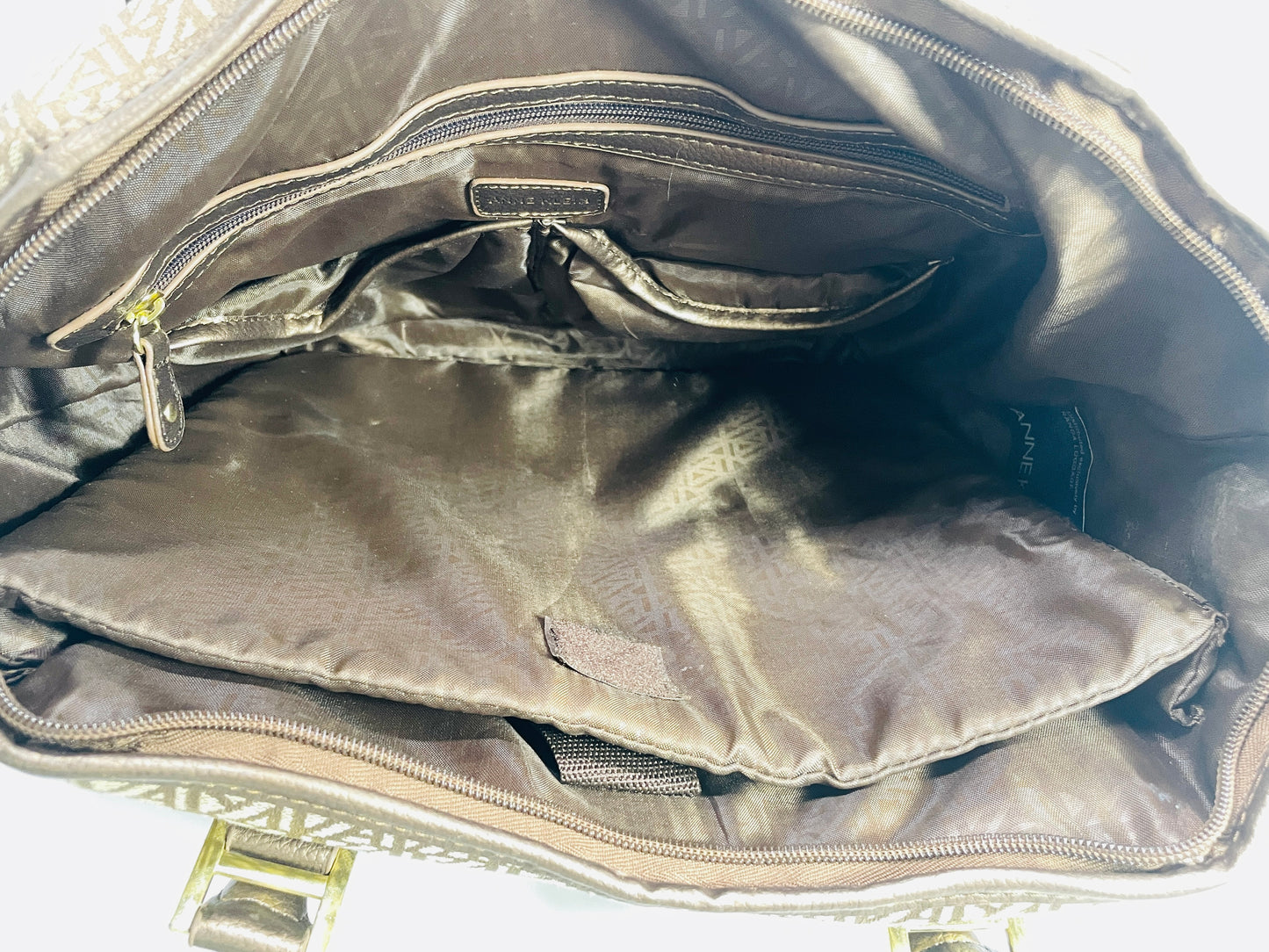 Anne Klein Luggage Signature Tote Bag Metallic Copper/Bronze Accents