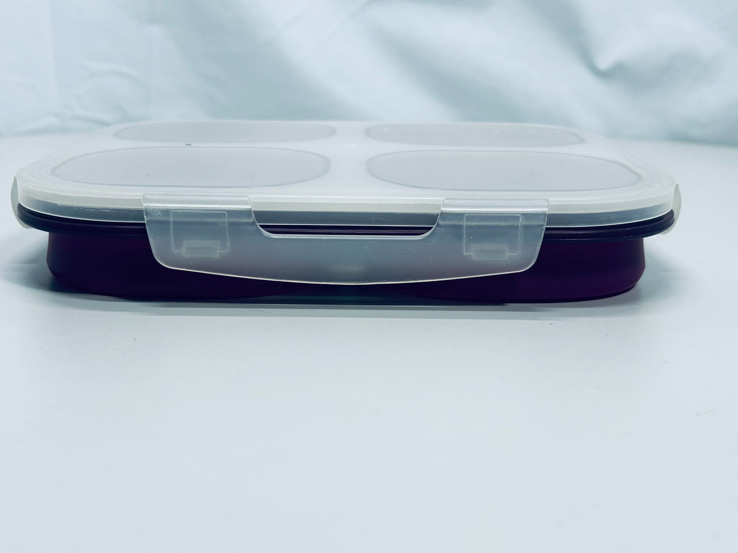 Crofton Portion Control 4 Part (1 cup ea) Food Cups Purple with Lid Collapsible