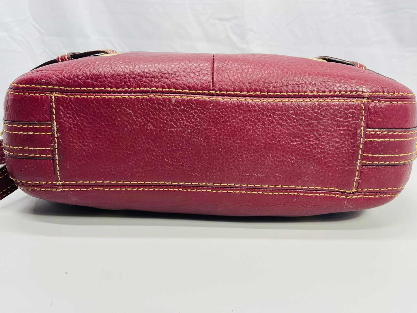 Vintage Etienne Aigner Purse Leather Red Burgundy 77810