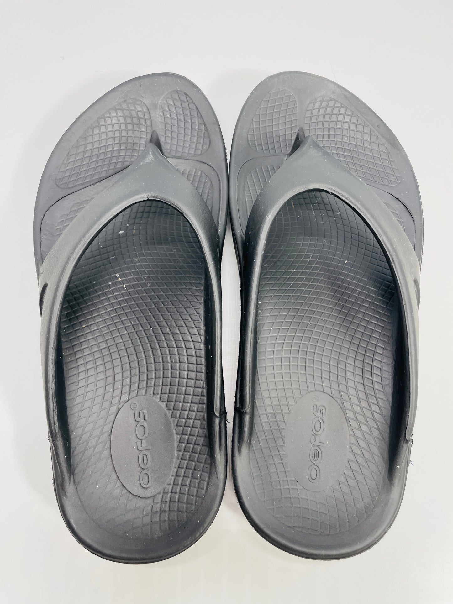 Oofos Flip Flop BLACK Soft Sandals M 6 - W 8 EU 39 Lt Wear