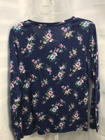 Croft & Barrow Navy Blue Floral Shirt Ladies XL