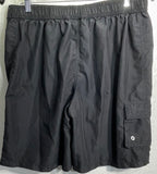Disney Parks Cargo Shorts Black UNISEX Elastic Waist (34) Adult XL Features Disney Logo DAMAGE