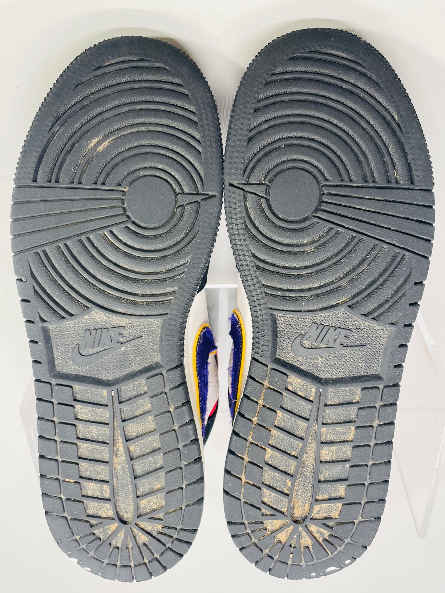 Nike Jordan High Top Sneaker Basketball Shoe Lace Up RETRO Black Blue Red Boys 4Y