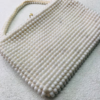 Vintage White Beaded Purse Made Exclusively for Simon 10" x 7"