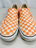 VANS Off the Wall Slip On Skate Shoes Orange & White Checker Mens 11