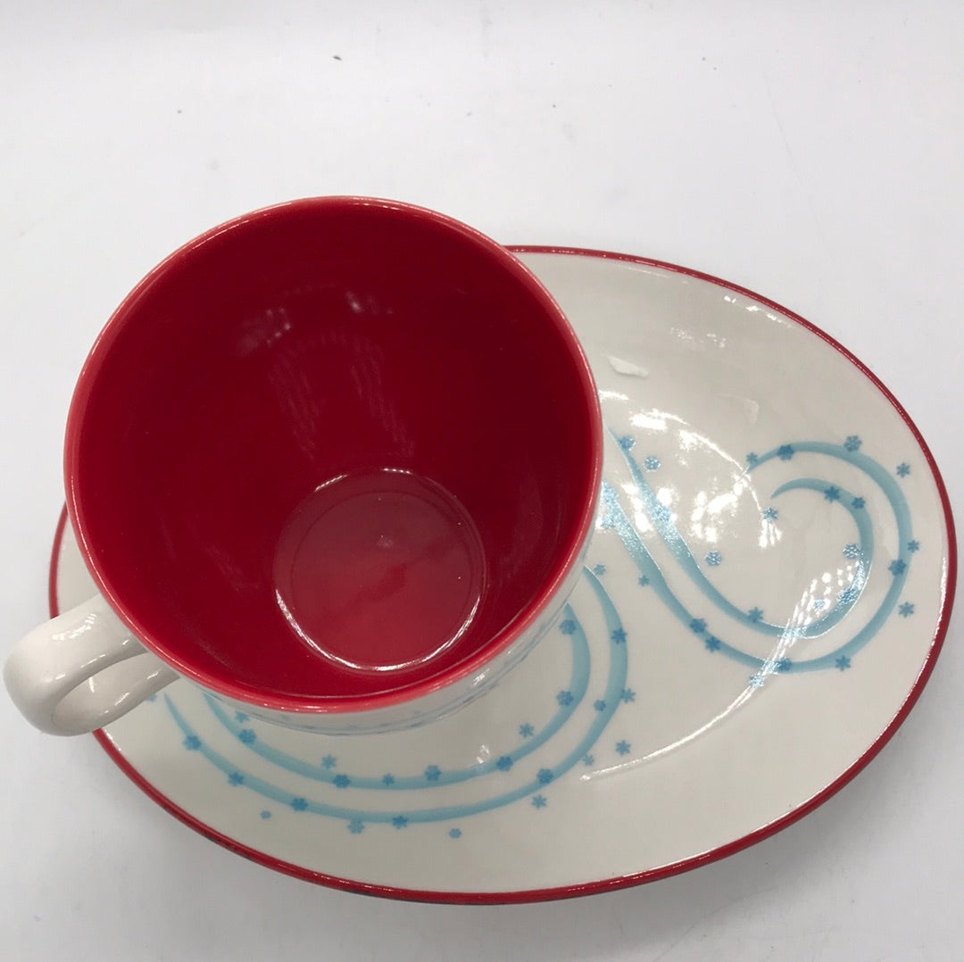 Starbucks 2007 Snowman 6oz Cup and Saucer Set