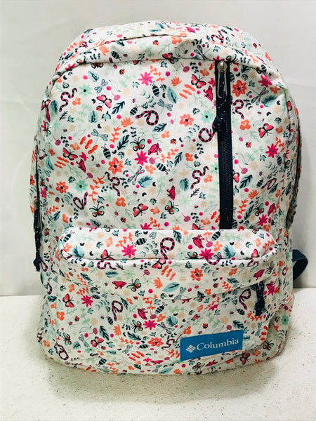 SHOWS WEAR on Bottom Columbia Backpack Bookbag White Floral