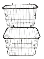 2 PC Hanging Basket Set Galvanized Metal LT Rusting 12" x 8" x 8"