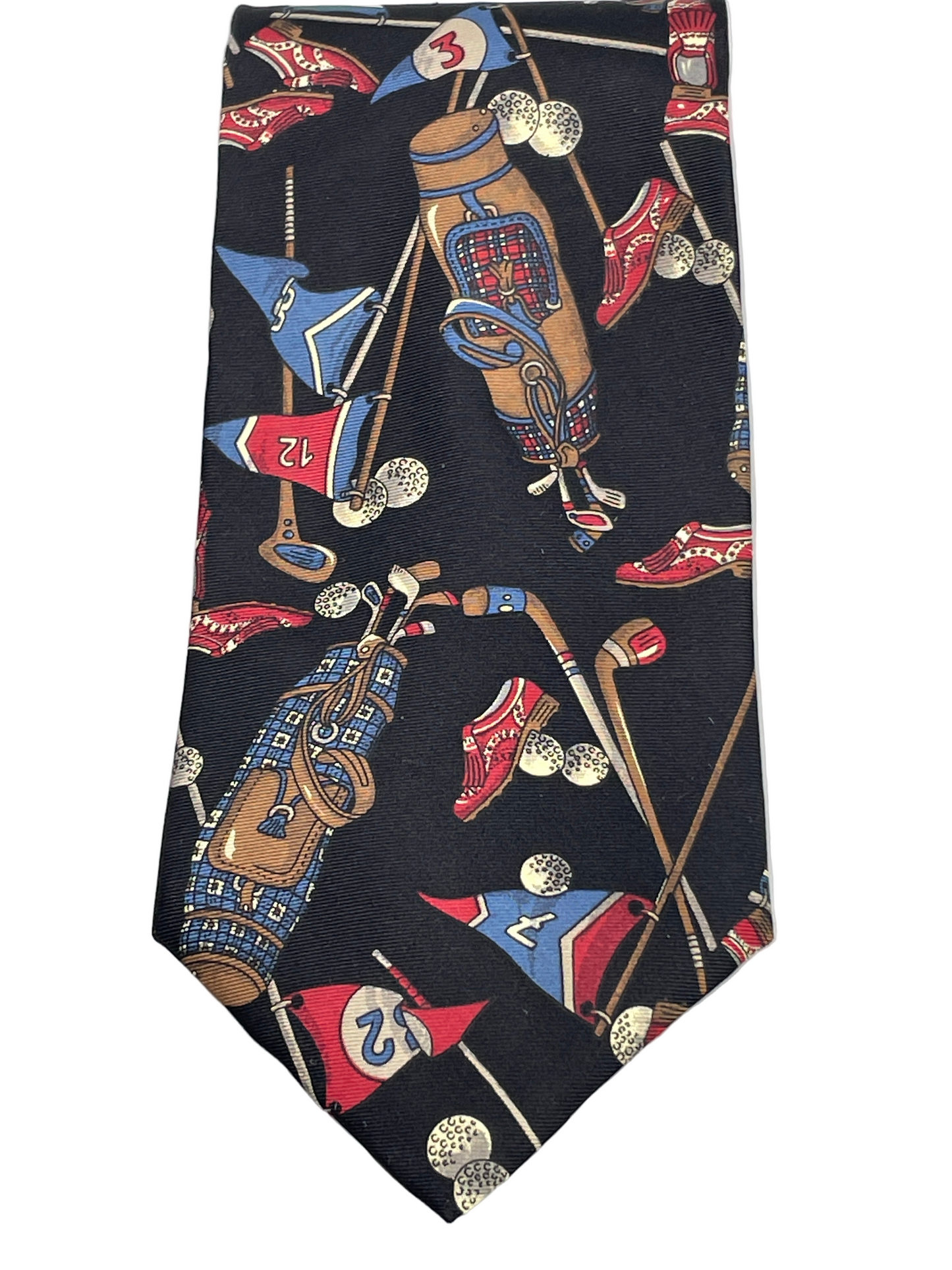 Vintage Mens Neck Tie Jack Nicklaus Black Golf Theme