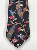 Vintage Mens Neck Tie Jack Nicklaus Black Golf Theme