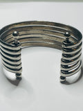 Silver Tone Multi Bangle Cluster Cuff Bracelet