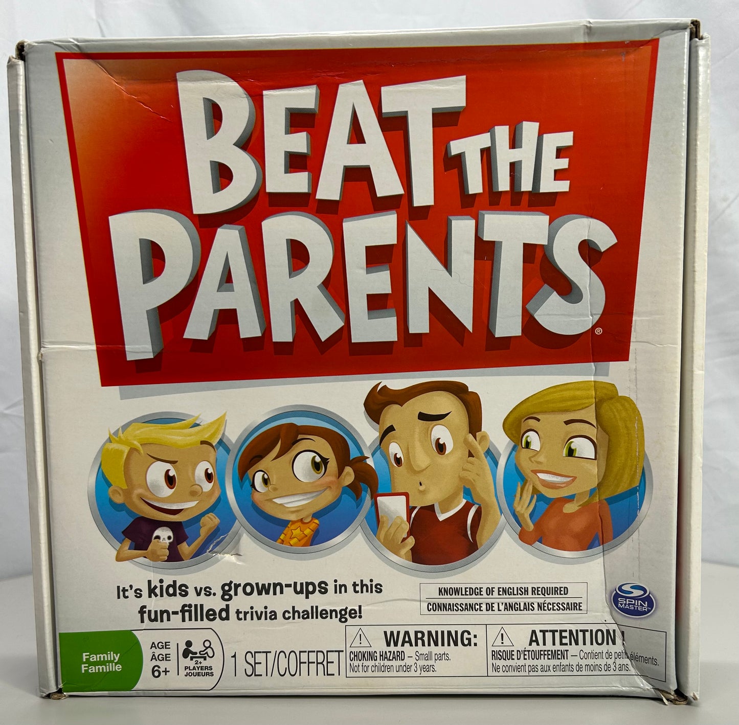 Spin Master Beat The Parents Board Game COMPLETE Damaged Box