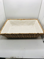 Natural Color Woven Rectangle Basket w/ Liner 14" x 10.5" x 4"