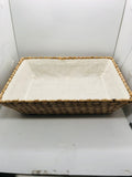 Natural Color Woven Rectangle Basket w/ Liner 14" x 10.5" x 4"