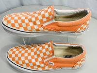 VANS Off the Wall Slip On Skate Shoes Orange & White Checker Mens 11
