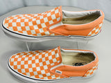 VANS Off the Wall Slip On Skate Shoes Orange & White Checker Mens 11