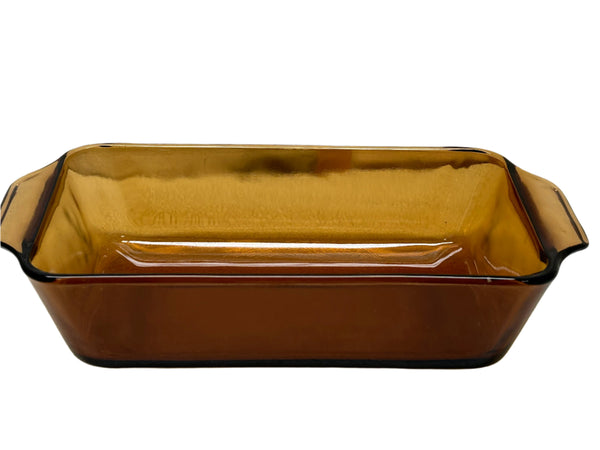 Vintage Anchor Hocking Loaf Pan Brown/Amber Color Glass