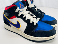 Nike Jordan High Top Sneaker Basketball Shoe Lace Up RETRO Black Blue Red Boys 4Y