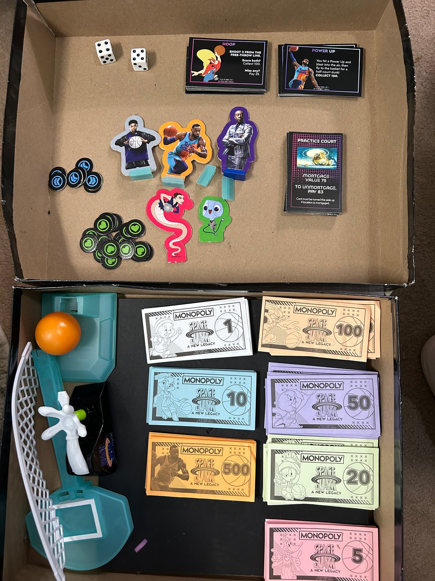 INCOMPLETE Monopoly: Space Jam: A New Legacy Edition Family Board Game, Lebron James Space Jam 2