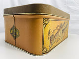 VINTAGE Tin Box FANCY CAKES and BREADS Large Tin Brown Typical Age Rusting