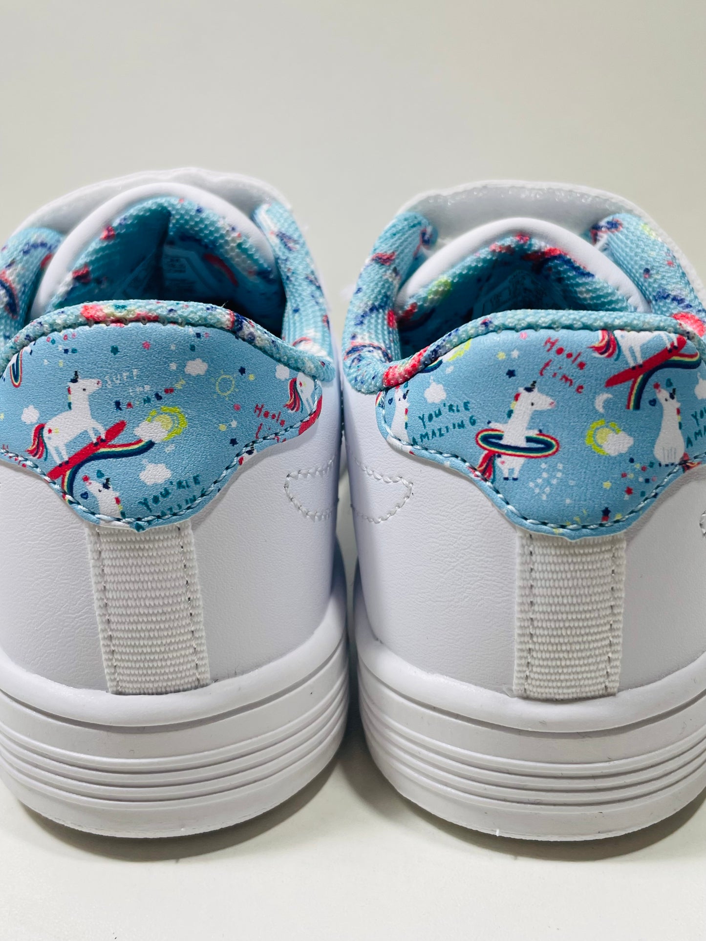 K-Swiss Shoes Court Casper White Unicorn Accent Girls 12.5