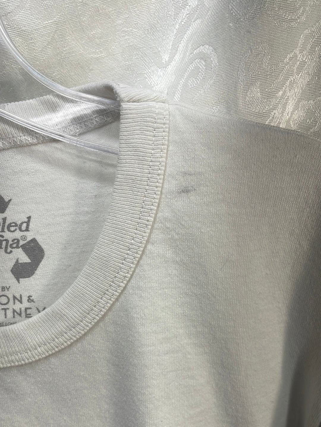 Can't Buy Me Love Graphic Tee White LT STAINING Mens XS