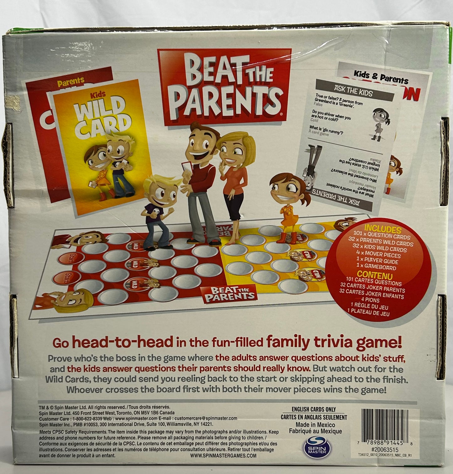 Spin Master Beat The Parents Board Game COMPLETE Damaged Box