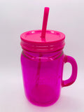 Aladdin Purple Plastic Mason Jar Tumbler w/ Lid